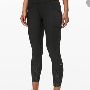 Lululemon Black Reflective Dot Scallop Hem Leggings